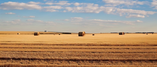 Hooibaal In Een Tarweveld Met Graanelevator Feodaal