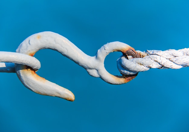 Photo hook hanging on board warship