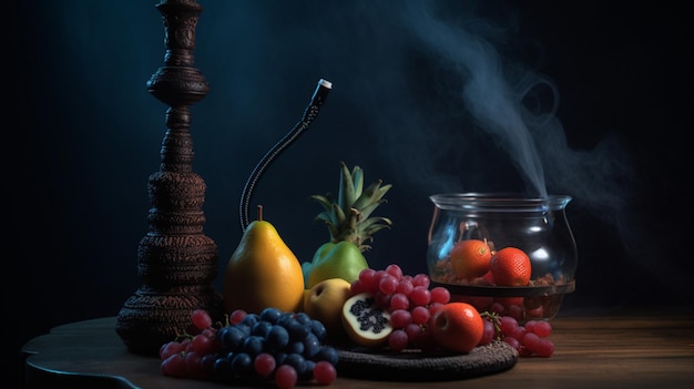 Hookah fruit smoke hookah tobacco refill concept Generative AI