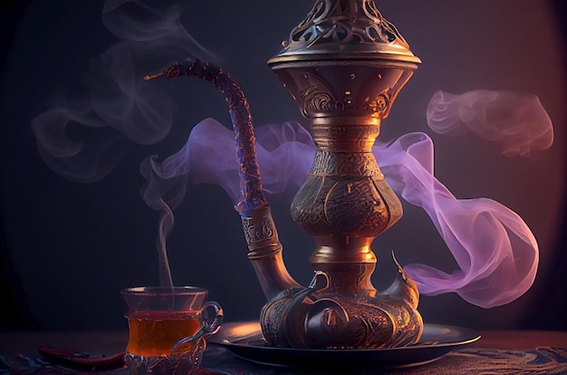 Hookah on the table Generative AI