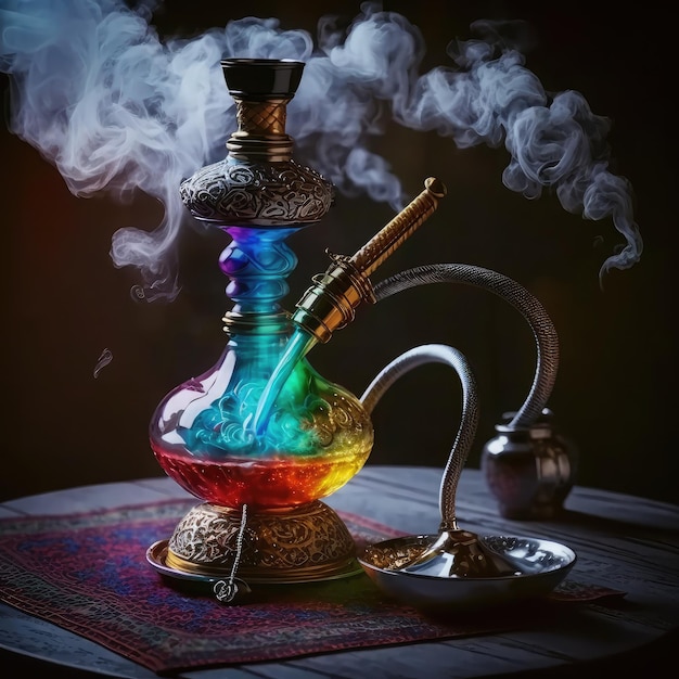 A hookah with a smoke coming out of it