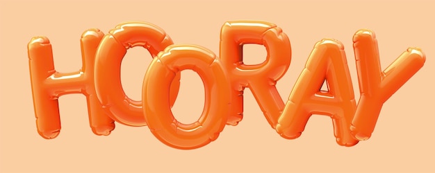 hooray orange foil balloon