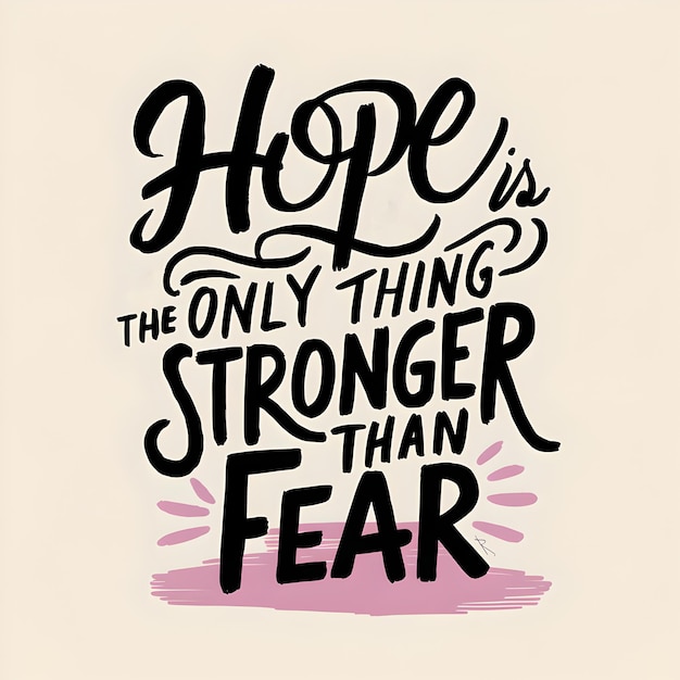 Hope is the only thing Stronger than Fear motivational quote