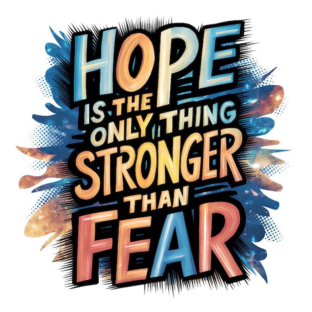 Hope is the only thing Stronger than Fear quote Ai Generated