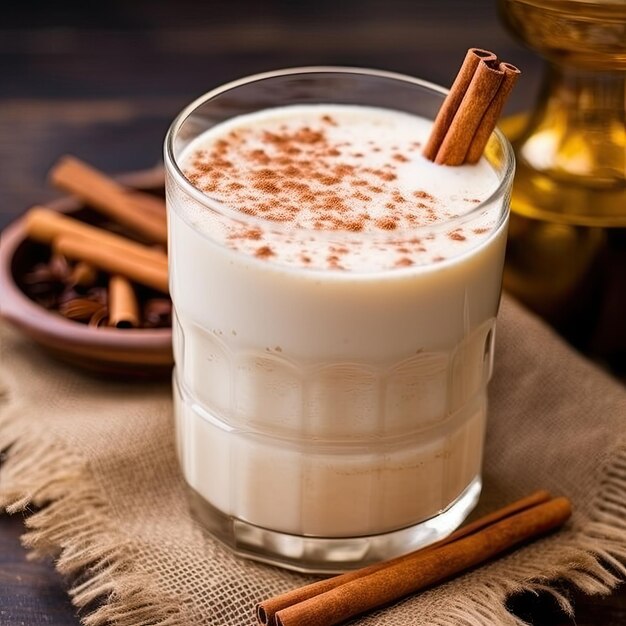 Horchata water refreshing drink of rice cinnamon and sugar
