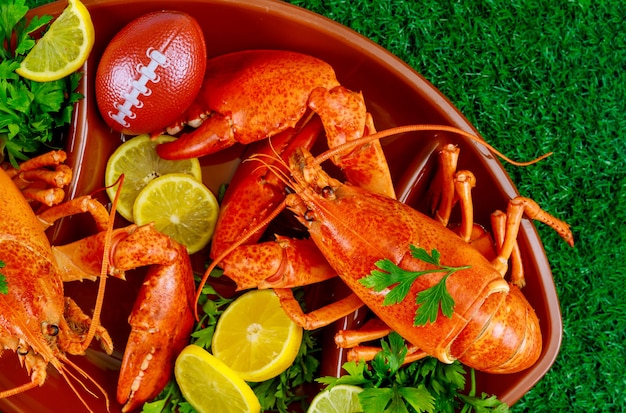 Horeca eten voor American football party Lobsters