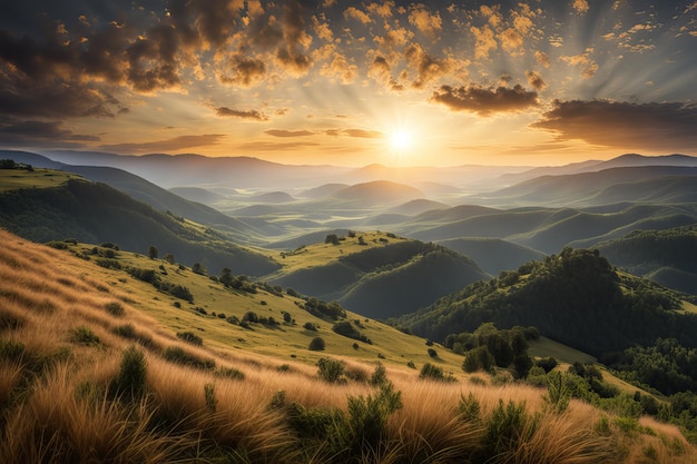 Foto immagine della natura dell'orizzonte generata dall'ai