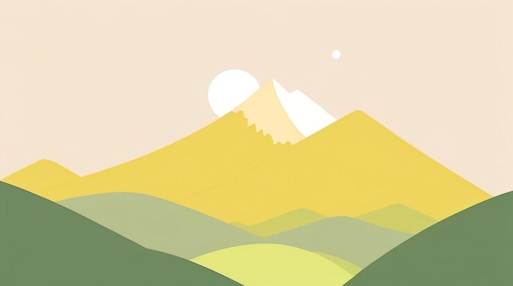 Photo horizon's glow drawing of sunset mountains for 간단한 교육적 경이
