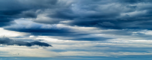 HORIZONTAAL LEVENDIG BLAUW WOLKSCHAP DRAMATISCHE WOLKEN ACHTERGROND ACHTERGROND