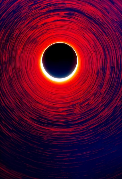 Horizontaal schot van een zwart gat abstract ontwerp 3d geïllustreerd