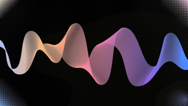 horizontal abstract background with colorful futuristic wave line