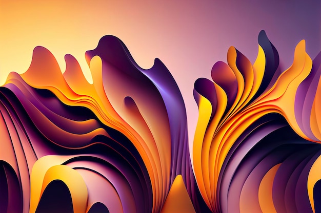 Horizontal artistic colorful abstract wave background