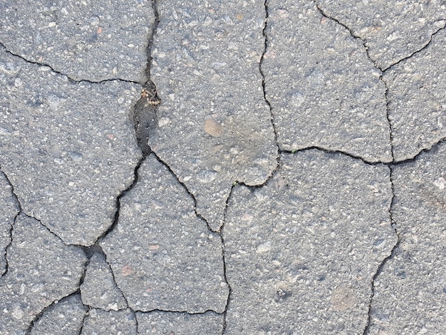 Photo horizontal asphalt background with cracks