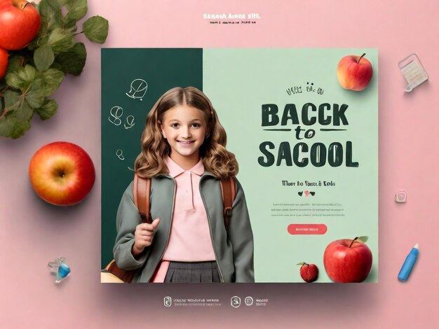 Photo horizontal banner for back to school template banner design