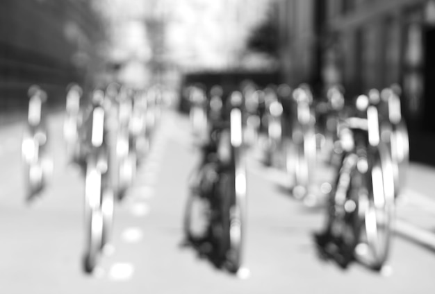 Foto orizzontale in bianco e nero bicicletta bokeh sfondo hd