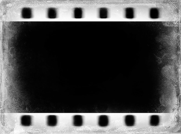 Photo horizontal black and white film scan illustration background