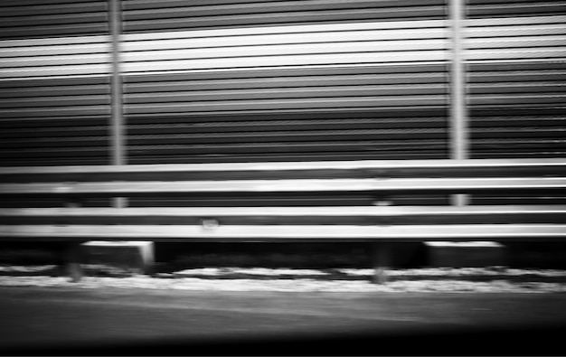 Horizontal black and white highway fender background