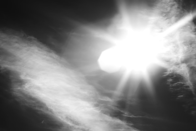 Горизонтальный черно-белый фон вспышки солнца hd