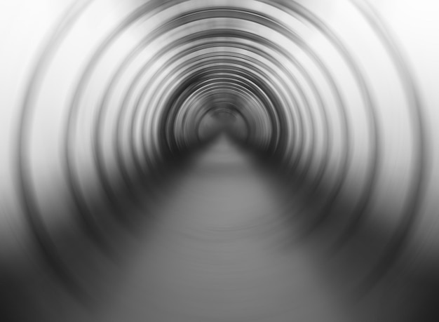 Horizontal black and white swirl twirl bright abstraction tunnel