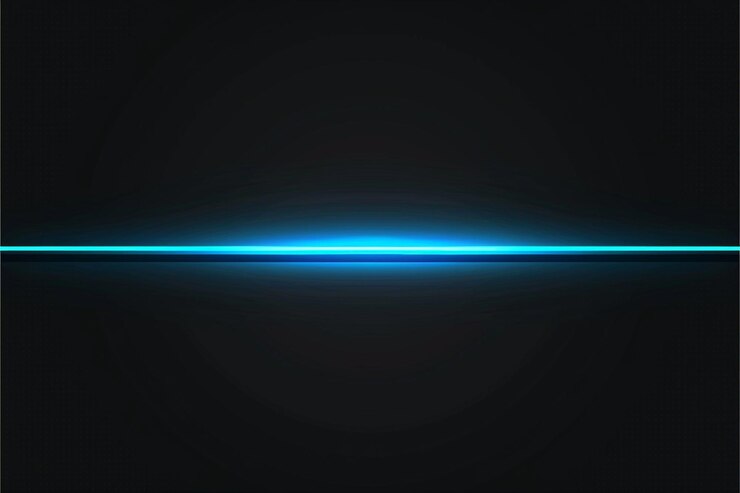 Photo horizontal blue light line with fade effect