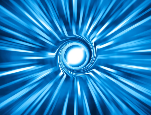 Фото Горизонтальный синий космический телепорт вихревой фон абстракции