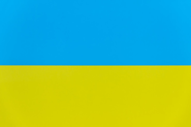 Фотография горизонтальный сине-желтый флаг украины флаг ua из картона