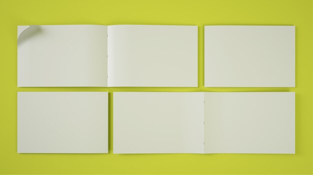 Photo horizontal brochure on green