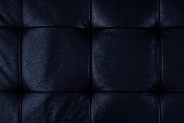 Horizontal elegant black leather texture with buttons for pattern and background.Genuine leather upholstery background for a luxury decoration in Black tones