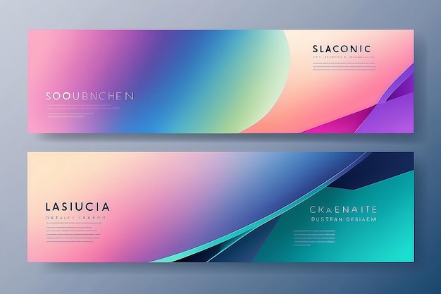 Horizontal elegant gradient geometric header template Lux and business vibes