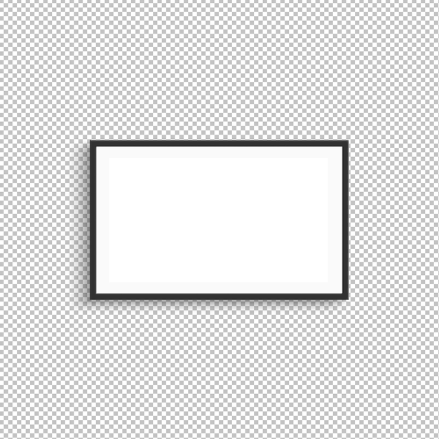 A horizontal frame mock up isolated on transparent background d rendering