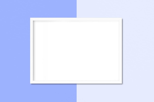 Horizontal frame mockup on blue background