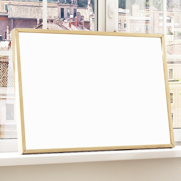 Horizontal frame mockup in Boho interior A4