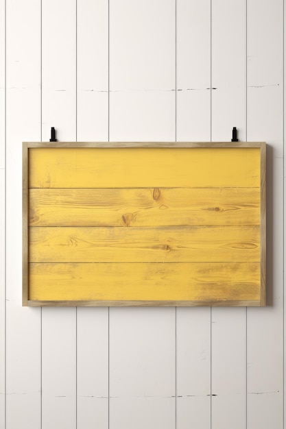 Photo a horizontal frame mockup on a light wooden background with a board ai generated