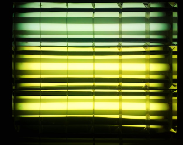 Horizontal green and yellow neon lamps background