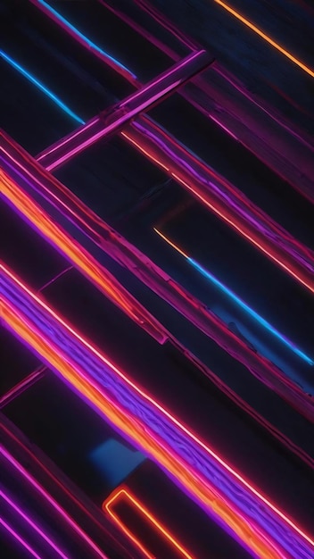 Horizontal neon lines