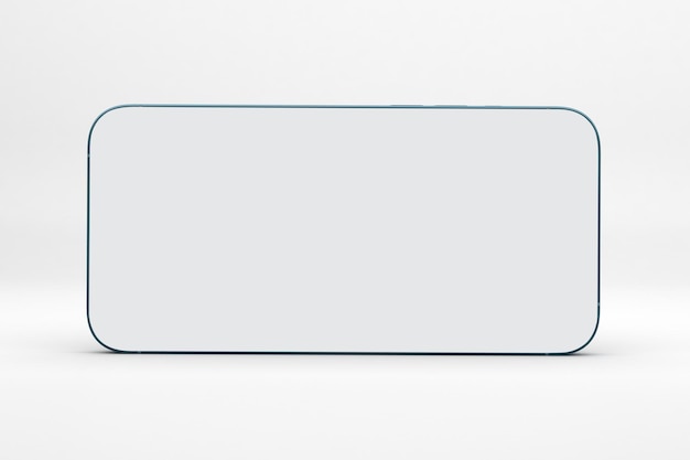 Horizontal Phone Full Screen Front Side Isolated In White Background