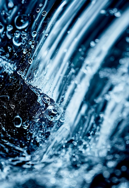 Horizontal shot of Clean fresh water splashing peacefully 3d illustrated