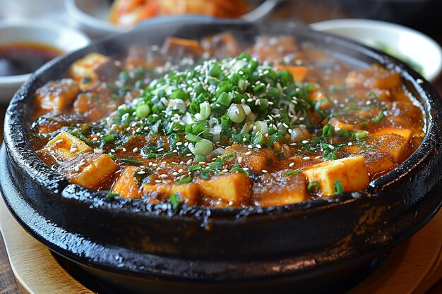 Horizontal shot of delicious mapo tofu 3d illustrated