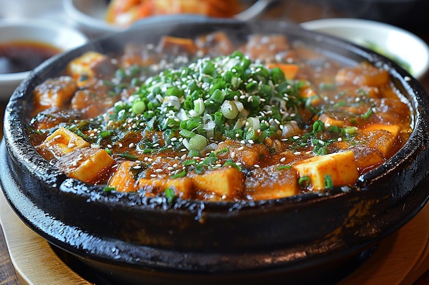 사진 맛있는 마파두부의 가로 샷 3d 그림