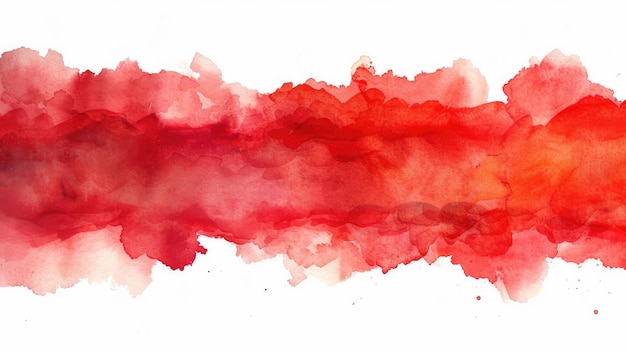 Horizontal strip of red smears watercolors