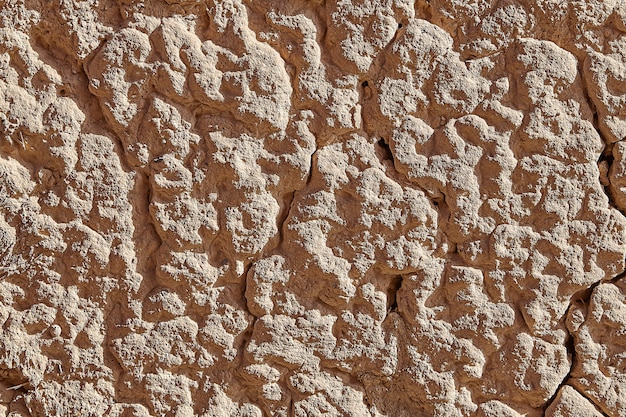 Photo horizontal surface of plastered wall, light brown clay plaster of rough work.