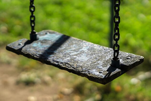 Horizontal vintage swing green bokeh background