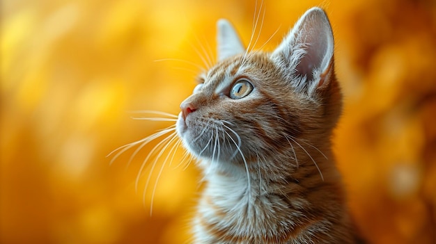 Horizontal wallpaper orange cat on orange background