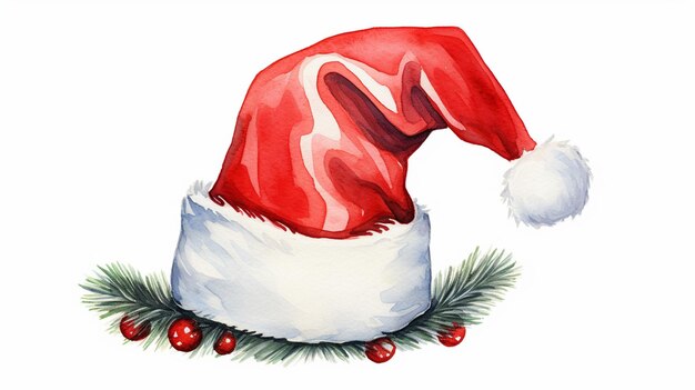 Horizontal wallpaper of red santa hat