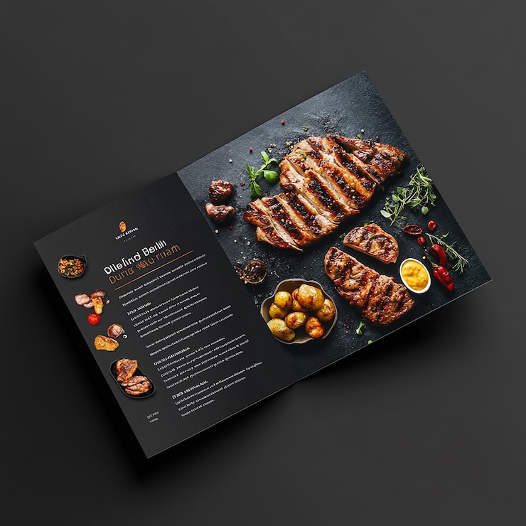 Foto horizontale flyer lay-out van een voedingsbedrijf