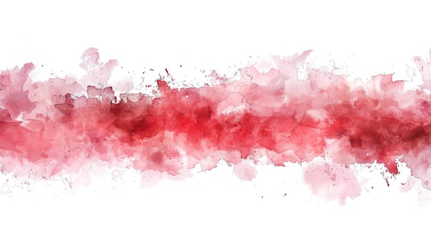 Foto horizontale streep van aquarellen rode meerlaagse vlekken