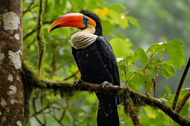 Hornbill in the Rainforest Canopy