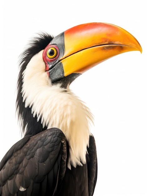 Hornbill Studio Shot Isolated on Clear White Background Generative AI