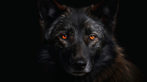 Horney wolf met rode ogengeneratieve ai