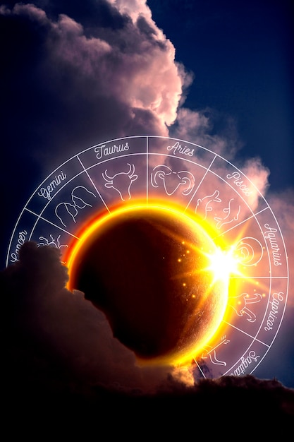 Photo horoscope and astrology collage